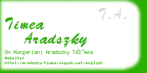 timea aradszky business card